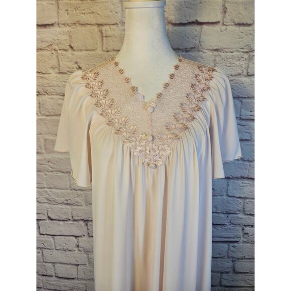 Shadowline Vintage Women's‎ Nightgown Lace Scalloped Hem Lght Pink Small - Picture 3 of 16